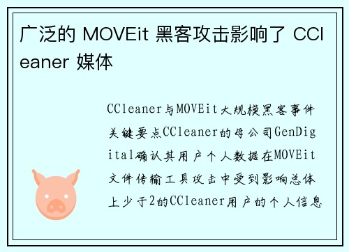 广泛的 MOVEit 黑客攻击影响了 CCleaner 媒体